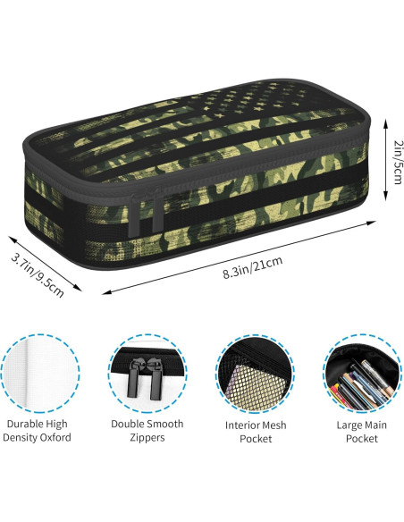 Estuche de Lápices YIJIUWKIS Camo Verde 21x9.5x5 cm Estuche de Lápices YIJIUWKIS Camo Verde 21x9.5x5 cm