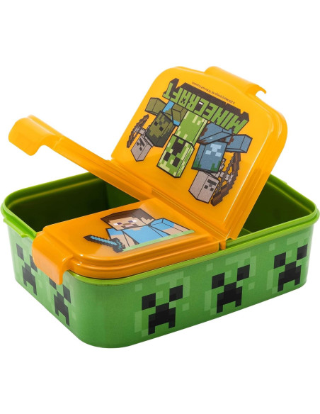 Caja de Sándwich Stor Minecraft con 3 Compartimentos 300ml Caja de Sándwich Stor Minecraft con 3 Compartimentos 300ml