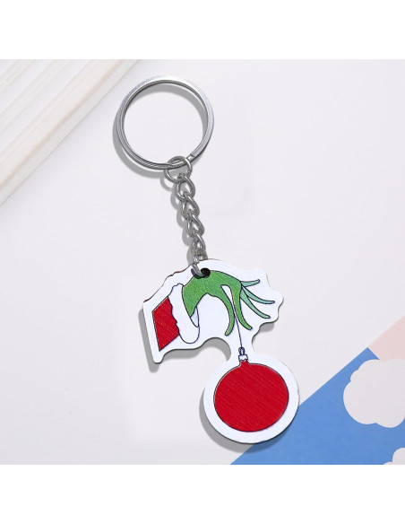 Llavero de Madera Verde Gintison Monstruo de Navidad Anime Llavero de Madera Verde Gintison Monstruo de Navidad Anime