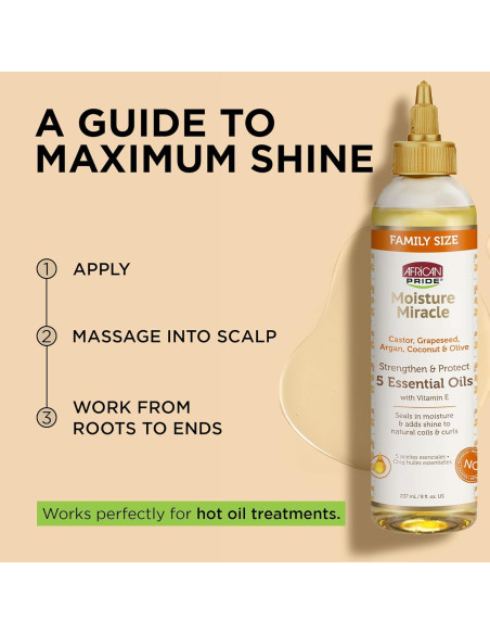 Aceite para el Cabello African Pride 236.6 ml - 5 Aceites Esenciales Aceite para el Cabello African Pride 236.6 ml - 5 Aceites Esenciales