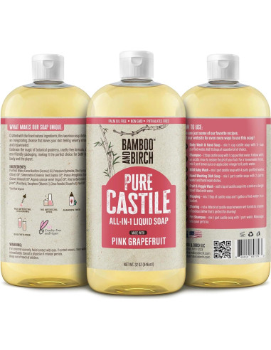 Jabón Líquido Orgánico de Castile Bamboo & Birch 0.95L Pomelo