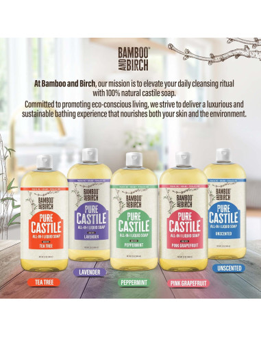 Jabón Líquido Orgánico de Castile Bamboo & Birch 0.95L Pomelo