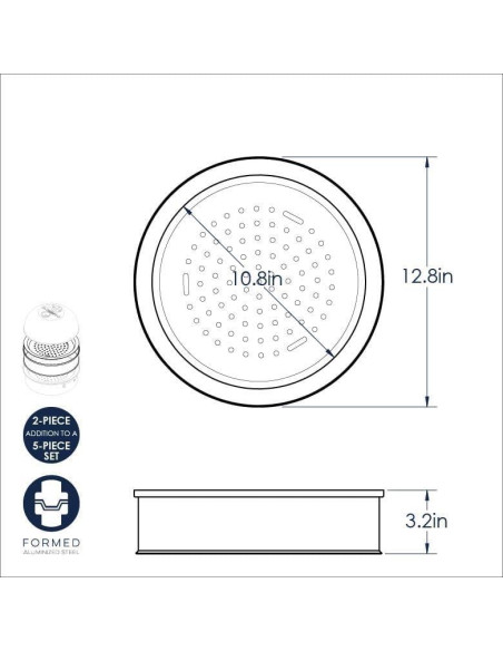 Kit de Extensión para Ahumador Kettle Nordic Ware 27.43 cm Plata Kit de Extensión para Ahumador Kettle Nordic Ware 27.43 cm Plata