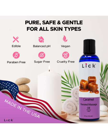Aceite de Masaje Lick Sabor Caramelo 118 ml - Hidratante Natural Aceite de Masaje Lick Sabor Caramelo 118 ml - Hidratante Natural