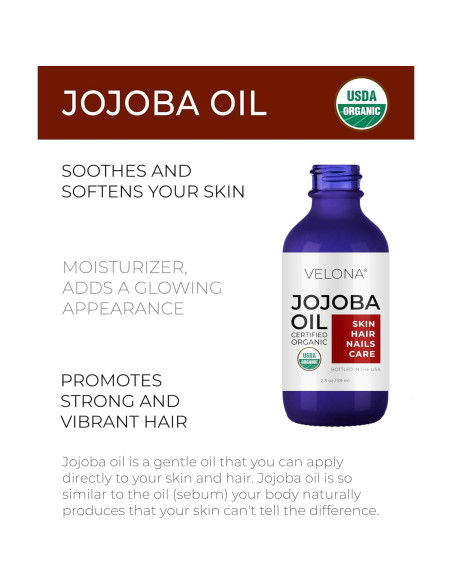 Aceite de Jojoba Orgánico Velona 60ml - 100% Puro y Natural Aceite de Jojoba Orgánico Velona 60ml - 100% Puro y Natural