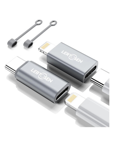 Paquete de 2 Adaptadores Lightning a USB-C LERTOSEN 27W