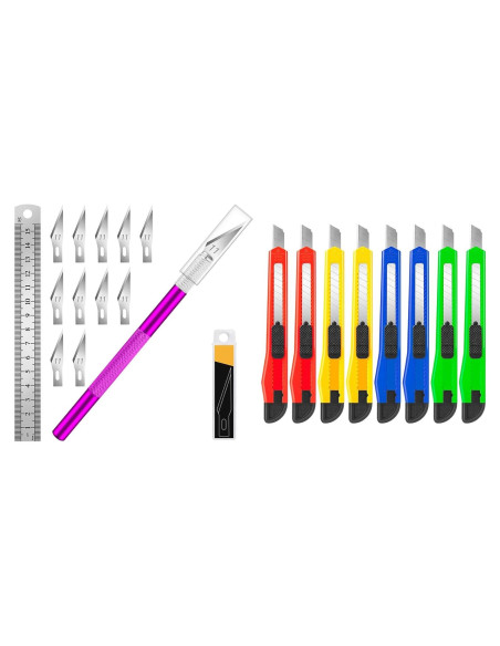 Juego de Cuchillos de Manualidades DIYSELF - 1 Cuchillo Exacto y 8 Utilitarios Juego de Cuchillos de Manualidades DIYSELF - 1 Cuchillo Exacto y 8 Utilitarios