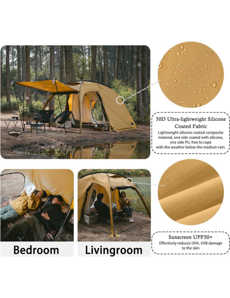 Carpa Doble Naturehike 7.6 para 4 Estaciones 2 Personas Carpa Doble Naturehike 7.6 para 4 Estaciones 2 Personas