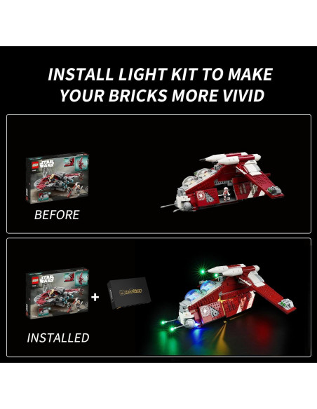 Kit de Luz LED para Caza Gunship Lego 75354 - Solo Luces Kit de Luz LED para Caza Gunship Lego 75354 - Solo Luces