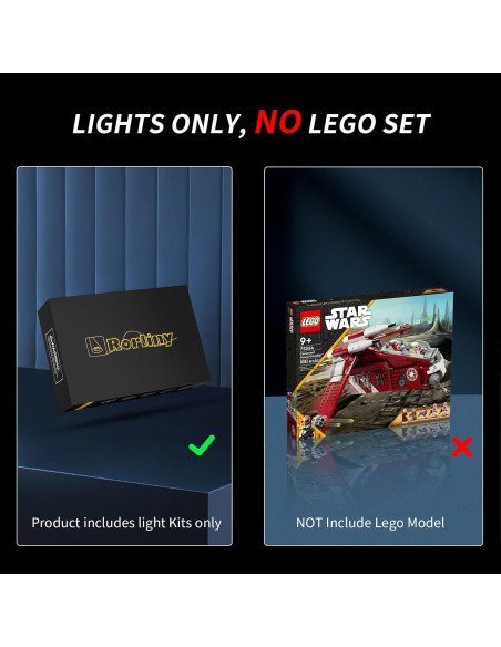Kit de Luz LED para Caza Gunship Lego 75354 - Solo Luces Kit de Luz LED para Caza Gunship Lego 75354 - Solo Luces