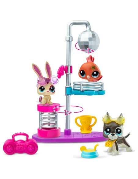 Paquete de Juego Noches de Disco Littlest Pet Shop con 3 Mascotas Paquete de Juego Noches de Disco Littlest Pet Shop con 3 Mascotas
