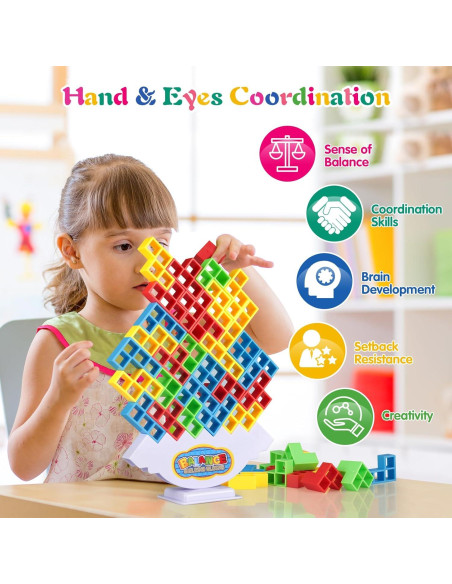 Juego de Torre Tetra 48 Pcs LIMYIOM - Juguete Educativo Familiar Juego de Torre Tetra 48 Pcs LIMYIOM - Juguete Educativo Familiar