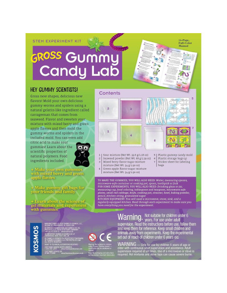 Kit de Experimento Gummy Gross Thames & Kosmos - Caramelos de Gusanos y Arañas Kit de Experimento Gummy Gross Thames & Kosmos - Caramelos de Gusanos y Arañas