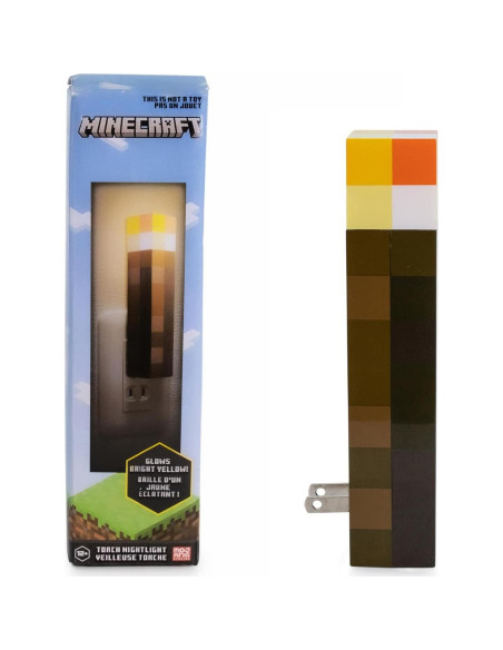 Luz Nocturna LED Antorcha de Piedra Marrón Minecraft Ukonic Luz Nocturna LED Antorcha de Piedra Marrón Minecraft Ukonic