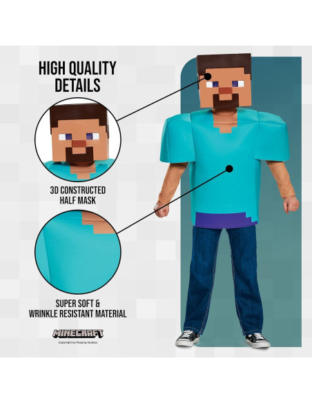 Disfraz Clásico de Steve Minecraft - Talla Grande (10-12 años) Disfraz Clásico de Steve Minecraft - Talla Grande (10-12 años)