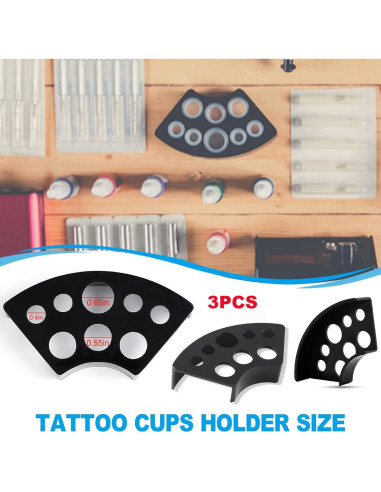 Kit de Tapas de Tinta para Tatuajes Emalla - 300 Piezas y Soporte