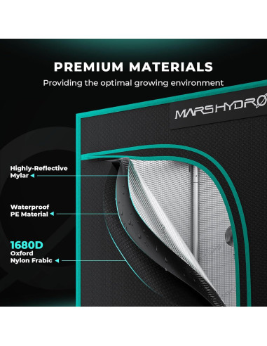 Carpa de Cultivo MARS HYDRO 60x60x90 cm Mylar 1680D para Hidroponía