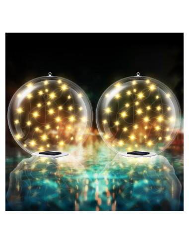 FunFanso 2 Pack Luces Flotantes Inflables 35.56 cm Solar