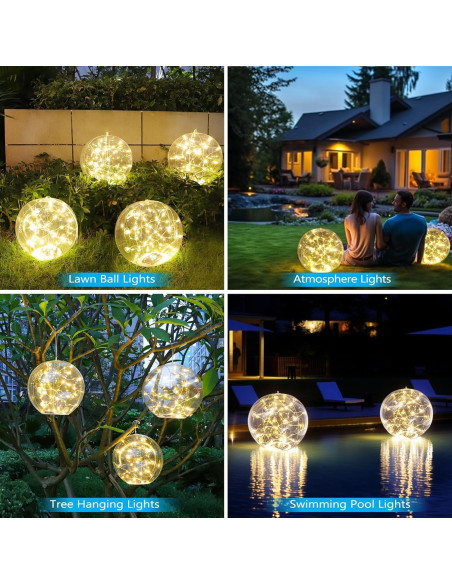 FunFanso 2 Pack Luces Flotantes Inflables 35.56 cm Solar FunFanso 2 Pack Luces Flotantes Inflables 35.56 cm Solar