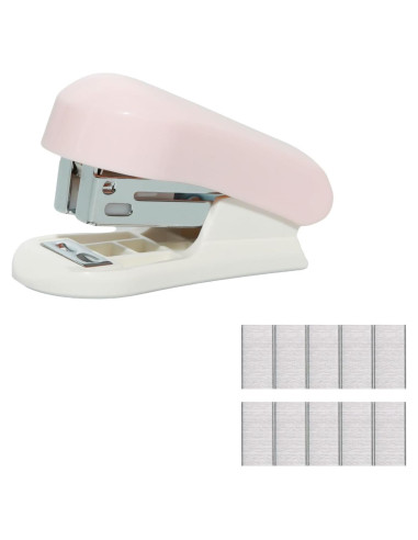 Grapadora Miniatura Lilaly Rosa para Escritorio - 20 Hojas