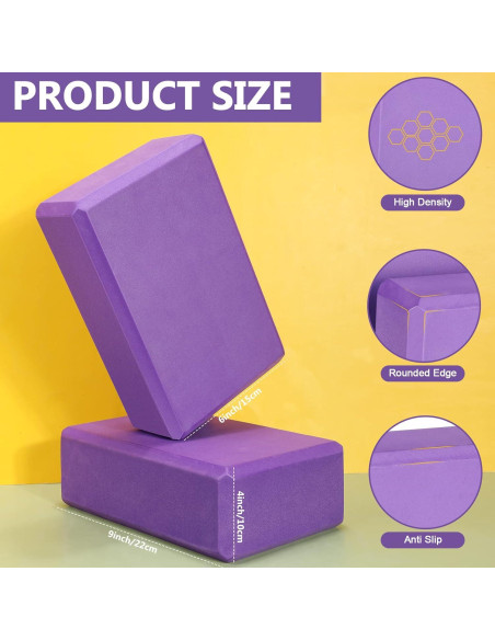 Bloques de Yoga Morados Lenwen 30 Pcs EVA Antideslizantes Bloques de Yoga Morados Lenwen 30 Pcs EVA Antideslizantes