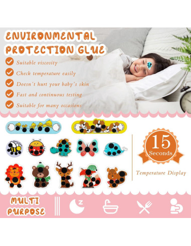 12 Stickers Adhesivos de Fiebre Weewooday para Niños