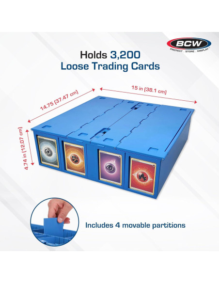 Caja de Cartas Coleccionables BCW Azul - Capacidad 3200 Cartas Caja de Cartas Coleccionables BCW Azul - Capacidad 3200 Cartas
