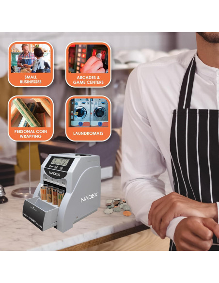 Contador de Monedas Digital Nadex S180 - Clasificador Automático Contador de Monedas Digital Nadex S180 - Clasificador Automático