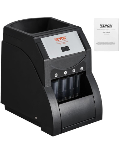 Clasificador de Monedas VEVOR Negro 200 Monedas 230/min