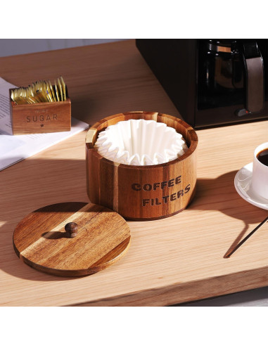 Soporte para Filtros de Café Catory de Madera de Acacia 8.9 cm
