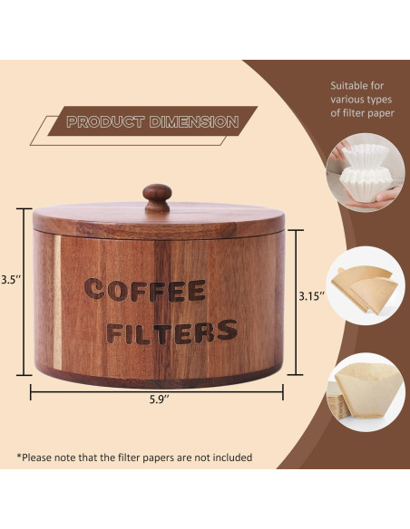 Soporte para Filtros de Café Catory de Madera de Acacia 8.9 cm Soporte para Filtros de Café Catory de Madera de Acacia 8.9 cm