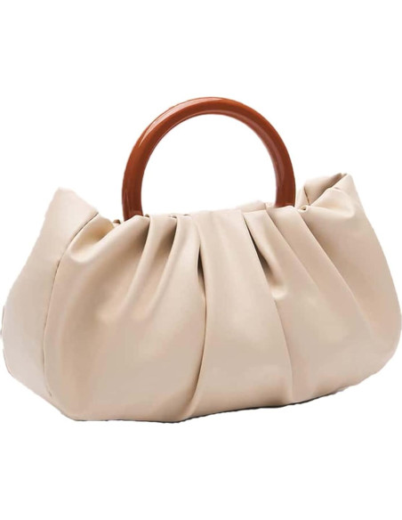 Bolso de mano pequeño plisado para mujer Verdusa - Beige Bolso de mano pequeño plisado para mujer Verdusa - Beige