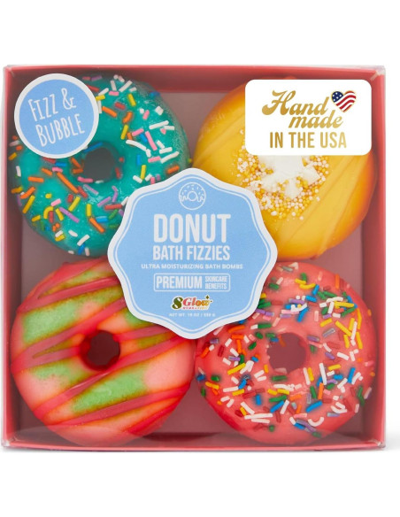Bombas de Baño Fizz & Bubble Donut - Paquete de 4 Hidratantes Bombas de Baño Fizz & Bubble Donut - Paquete de 4 Hidratantes