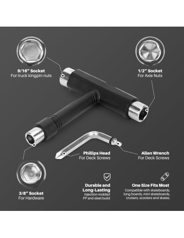 Llave multifuncional para patineta OAOJUBR HB001, 2 en 1