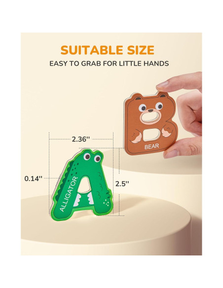 Imanes de Letras Mayúsculas JoyCat de Madera para Niños Imanes de Letras Mayúsculas JoyCat de Madera para Niños