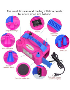 Bomba de Globo Eléctrica IDAODAN FJY0001USP 600W Rosa Rojo 2