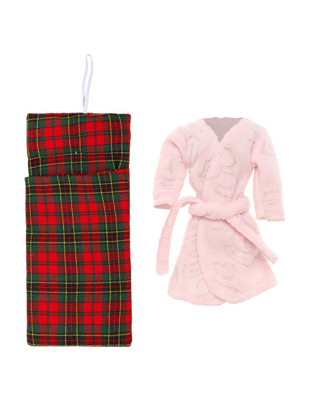 Saco de Dormir a Cuadros BARWA + Pijamas para Muñeca 11.5" Saco de Dormir a Cuadros BARWA + Pijamas para Muñeca 11.5"