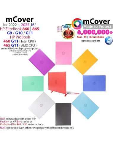 Funda mCover para HP ProBook 460 | 465 G11 y EliteBook 860 | 865 G9 G10 G11 - Aqua