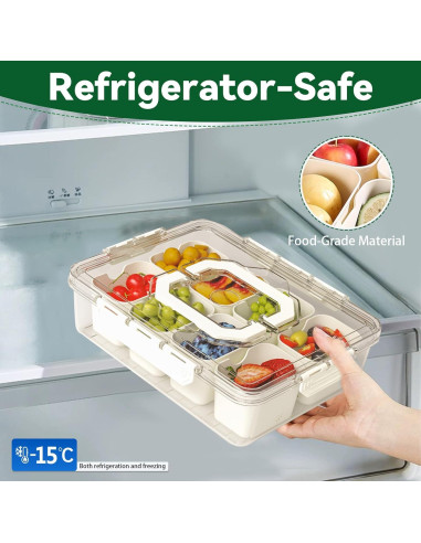 Bandeja de Servicio Dividida REBECAT 8 Compartimentos Beige