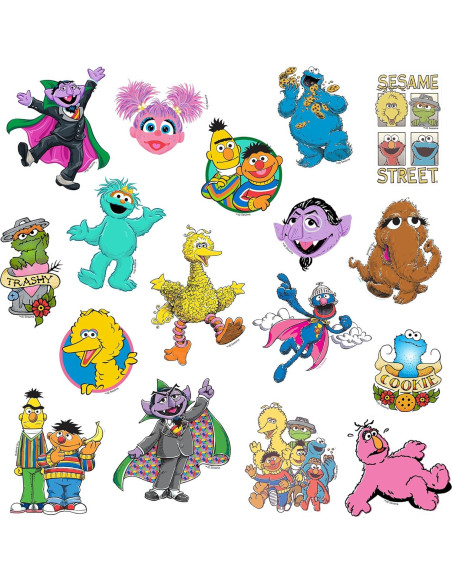 Calcomanías Sesame Street - Paquete de 50 Vinilo Premium Calcomanías Sesame Street - Paquete de 50 Vinilo Premium