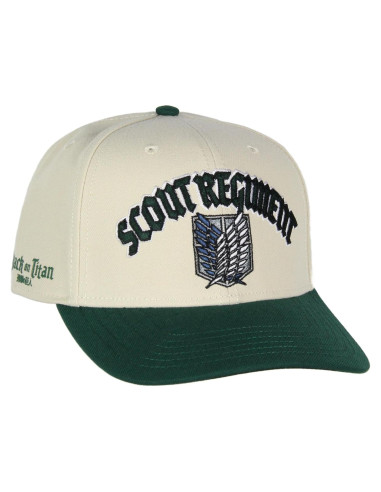 Gorra Snapback Bordada Ataque a los Titanes Beige Unisex