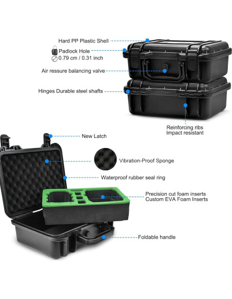 Funda Dura Impermeable Lekufee para DJI Mini 4K y Mini 2 Funda Dura Impermeable Lekufee para DJI Mini 4K y Mini 2