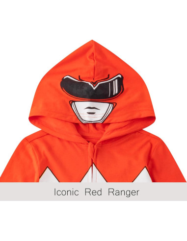 Mono con Capucha Power Rangers Rojo para Niños 2T a 7