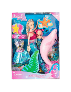 Conjunto de Juguete Muñeca Sirena Bettina 30 cm y Delfín