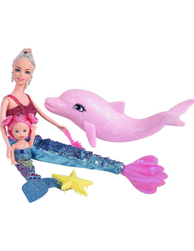 Conjunto de Juguete Muñeca Sirena Bettina 30 cm y Delfín