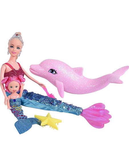 Conjunto de Juguete Muñeca Sirena Bettina 30 cm y Delfín Conjunto de Juguete Muñeca Sirena Bettina 30 cm y Delfín