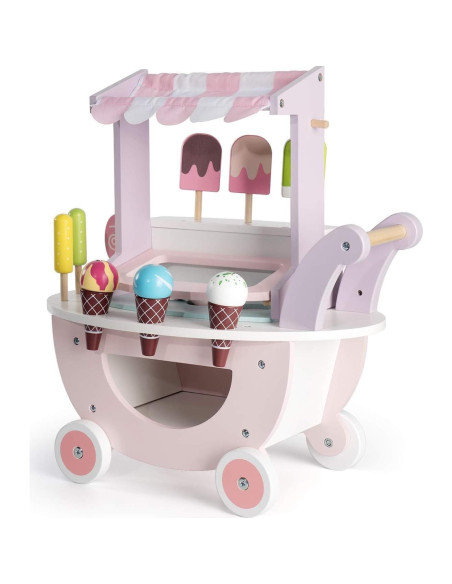 Carrito de Helados de Madera ROBUD para Niños 3+ Años Rosa Carrito de Helados de Madera ROBUD para Niños 3+ Años Rosa