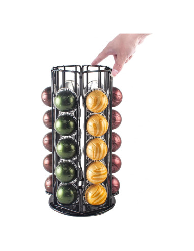Soporte para Cápsulas de Café SEVENLINE Negro - Almacena 30 Nespresso Vertuo