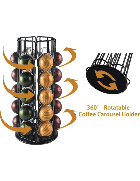 Soporte para Cápsulas de Café SEVENLINE Negro - Almacena 30 Nespresso Vertuo Soporte para Cápsulas de Café SEVENLINE Negro - Almacena 30 Nespresso Vertuo