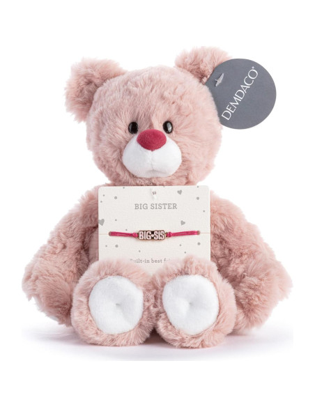 Set Oso de Peluche y Pulsera Hermana Mayor DEMDACO 20 cm Set Oso de Peluche y Pulsera Hermana Mayor DEMDACO 20 cm